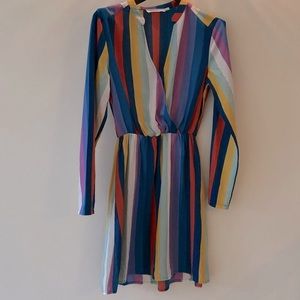 All in Favor Rainbow Striped Dress
